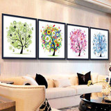 rich tree painting painting with Four Diamond Cross Stitch embroidered diamond diamond paste painting the living room