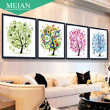 rich tree painting painting with Four Diamond Cross Stitch embroidered diamond diamond paste painting the living room