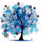 rich tree painting painting with Four Diamond Cross Stitch embroidered diamond diamond paste painting the living room