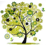 rich tree painting painting with Four Diamond Cross Stitch embroidered diamond diamond paste painting the living room