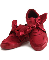 Ribbon Bow Sneakers - Burgundy