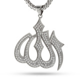 Rhodium CZ Allah Necklace Rhodium CZ Allah Necklace