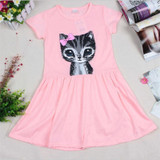 Cute Cat Summer Toddler Baby Girls Princess Dress Party Kids Tulle Tutu Dress Baby Girl Dress