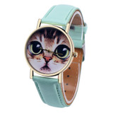 Cute Cat Watch Women PU Leather Wrist Watches Vogue Ladies Casual Analog Quartz Watch 2017 New Fashion Clock Relogio Feminino
