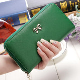 Cute Bowknot Women Long Wallet Pure Color Clutch Bag Purse Phone Card Holder Bag Wallet Cute Bowknot Women Long Wallet Pure Color Clutch Bag Purse Phone Card Holder Bag Wallet