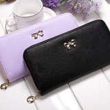 Cute Bowknot Women Long Wallet Pure Color Clutch Bag Purse Phone Card Holder Bag Wallet Cute Bowknot Women Long Wallet Pure Color Clutch Bag Purse Phone Card Holder Bag Wallet