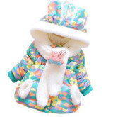 Cute Baby Warm Coat Girls Boys Parkas Rabbit Baby Winter Jacket Thick Cotton-Padded Outerwear Infant Snow Wear Coat Snow Wear