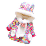 Cute Baby Warm Coat Girls Boys Parkas Rabbit Baby Winter Jacket Thick Cotton-Padded Outerwear Infant Snow Wear Coat Snow Wear