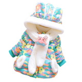 Cute Baby Warm Coat Girls Boys Parkas Rabbit Baby Winter Jacket Thick Cotton-Padded Outerwear Infant Snow Wear Coat Snow Wear