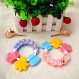 Cute Baby Toddler Molar Toothbrush Silicone Baby Palm Style Teethers Infant Training Tooth Bell Massager Teething Toy