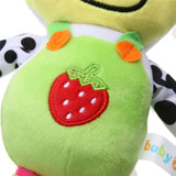 Cute Baby Infant Cow Shape Plush Toy Comfort Towel with Sound Paper and Teether Dog Soft Appease Stuffed Toy Playmate Calm Doll
