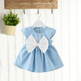 Cute Baby Girl Dress Jeans Children Kids Baby Denim Dresses One Piece Baby Summer Clothing Casual Wear Dresses Clothes Girls