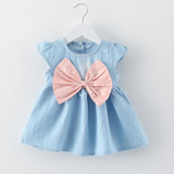 Cute Baby Girl Dress Jeans Children Kids Baby Denim Dresses One Piece Baby Summer Clothing For School Casual Wear Clothes Girl