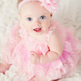 Cute Baby Girl Clothing Pink Flower Girl Dresses Infant Wedding Party Dress Lace Chiffon Dress Toddler Birthday Patry Dress