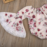 Cute Baby Girl Clothes Newborn Baby Flare Sleeve Tops Floral Romper Jumpsuit Outfit Sunsuit Clothes Summer Casual Clothes 0-24M