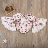 Cute Baby Girl Clothes Newborn Baby Flare Sleeve Tops Floral Romper Jumpsuit Outfit Sunsuit Clothes Summer Casual Clothes 0-24M