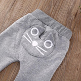 Cute Baby Boys Girls Cat Print Pants Bottoms Baby Kids Boys Girls Pants Cotton Warm Clothing Trousers 3-24M