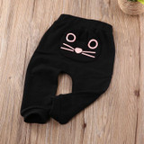 Cute Baby Boys Girls Cat Print Pants Bottoms Baby Kids Boys Girls Pants Cotton Warm Clothing Trousers 3-24M