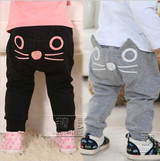 Cute Baby Boys Girls Cat Print Pants Bottoms Baby Kids Boys Girls Pants Cotton Warm Clothing Trousers 3-24M