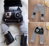 Cute Baby Boys Girls Bottoms Monster Harem Pants Leggings Trousers Casual 0-2Y Striped Grey Loose Pants Cute Baby Boys Girls Bottoms Monster Harem Pants Leggings Trousers Casual 0-2Y Striped Grey Loose Pants