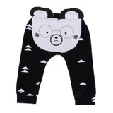 Cute Baby Boy Girls Cartoon Cute Animal Bear Bottom PP Pants Kids Harem Pants Loose Pant Black