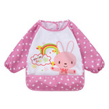 Cute Baby Boy Girls Burp Cloths Infant Family Long Sleeve Anti Wear Waterproof Feeding Bib Apron