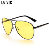Night Vison  Alloy Men's 100% Polarized Sunglasses Reduce Glare Driving Sun Glass Cool Vintage Pilot Eyewear Oculos De Sol 2081