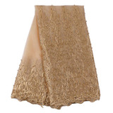 Nigerian Tulle Lace Fabrics 2017 Elegance beige African Lace Fabric/ High Quality French Mesh Lace Fabric (11