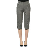 NIFULLAN100% Cotton Capris Pants Mother Clothing Casual Capris Plus Size Summer Women'S Plus Size Loose Pure Cotton