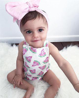 Newborn Toddler Infant Baby Girl Watermelon Sleeveless Romper Jumpsuit +Headband Outfit Sunsuit Clothes