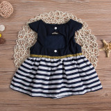 Newborn Toddler Infant Baby Girls Party Princess Pageant Tutu Dress Kid Toddler Navy Blue Dress