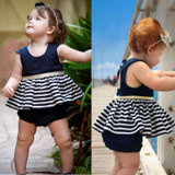 Newborn Toddler Infant Baby Girls Party Princess Pageant Tutu Dress Kid Toddler Navy Blue Dress
