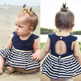 Newborn Toddler Infant Baby Girls Party Princess Pageant Tutu Dress Kid Toddler Navy Blue Dress