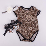 Newborn Toddler Infant Baby Girl Romper Shoe Hairband 3Pcs Outfits Set Clothes New Arrival Girls Rompers