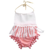 Newborn Toddler Baby Girls Tassels Strap Romper Jumpsuit Outfit Clothes baby girl romper baby jumpsuit newborn clothing 2016
