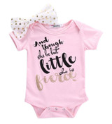 Newborn Toddler Baby Girls Clothes Pink Bodysuit Flower Bow Pink Letter Jumpsuit Baby Girl Clothes Set