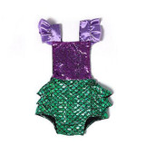Newborn Toddler Baby Girl Sequins Mermaid Romper Jumpsuit Sunsuit One-Pieces Outfits 0-24M
