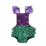 Newborn Toddler Baby Girl Sequins Mermaid Romper Jumpsuit Sunsuit One-Pieces Outfits 0-24M