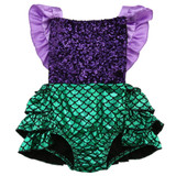 Newborn Toddler Baby Girl Sequins Mermaid Romper Jumpsuit Sunsuit One-Pieces Outfits 0-24M