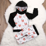 Newborn Toddler Baby Girl Boy Clothes Set Tops Hoodies Sweatshirt Pants 2pcs Girls Boys Children Clothing Cotton Fox Outfits