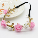 Newborn Rose Flower Garland Chic Wedding Flower Kids Headband Elastic Hairband Crown Wreath Headdress Tiara Hair Accessorie