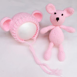 Newborn Photography Props Crochet Rabbit Baby Hat Handmade Newborn Props Baby Bonnet Infant Newborn Studio Photo Props Shoot