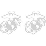 Eagle Globe & Anchor 4" Clear Tail Light White Decal 2 pc.