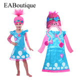 EABoutique high quality New Trolls Inspired Poppy Lace Dress baby girls trolls costume dress pretty trolls clothes