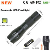 E17 LED Flashlight 18650 zoom torch waterproof flashlights XM-L T6 3800LM 5 mode led Zoomable light For 3x AAA  or 3.7v Battery