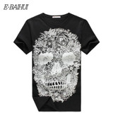 E-BAIHUI brand mens short t shirts Skull 3d t shirt men Hip Hop Men T-shirt Casual tops tees Swag marcelo burlon t-shirts Y049
