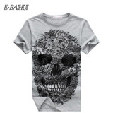 E-BAIHUI brand mens short t shirts Skull 3d t shirt men Hip Hop Men T-shirt Casual tops tees Swag marcelo burlon t-shirts Y049