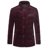 E-artist Men's Velvet Duck Down Jackets Coats Slim Fit Business Casual Male Parkas Outwear Overcoat for Winter Plus Size 5XL Y41