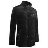 E-artist Men's Velvet Duck Down Jackets Coats Slim Fit Business Casual Male Parkas Outwear Overcoat for Winter Plus Size 5XL Y41