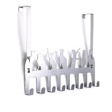 Wintek Over Door Hooks, Heavy-duty Organizer Hanger Rack for Coat, TowelÂ -8 Hooks(Silver)